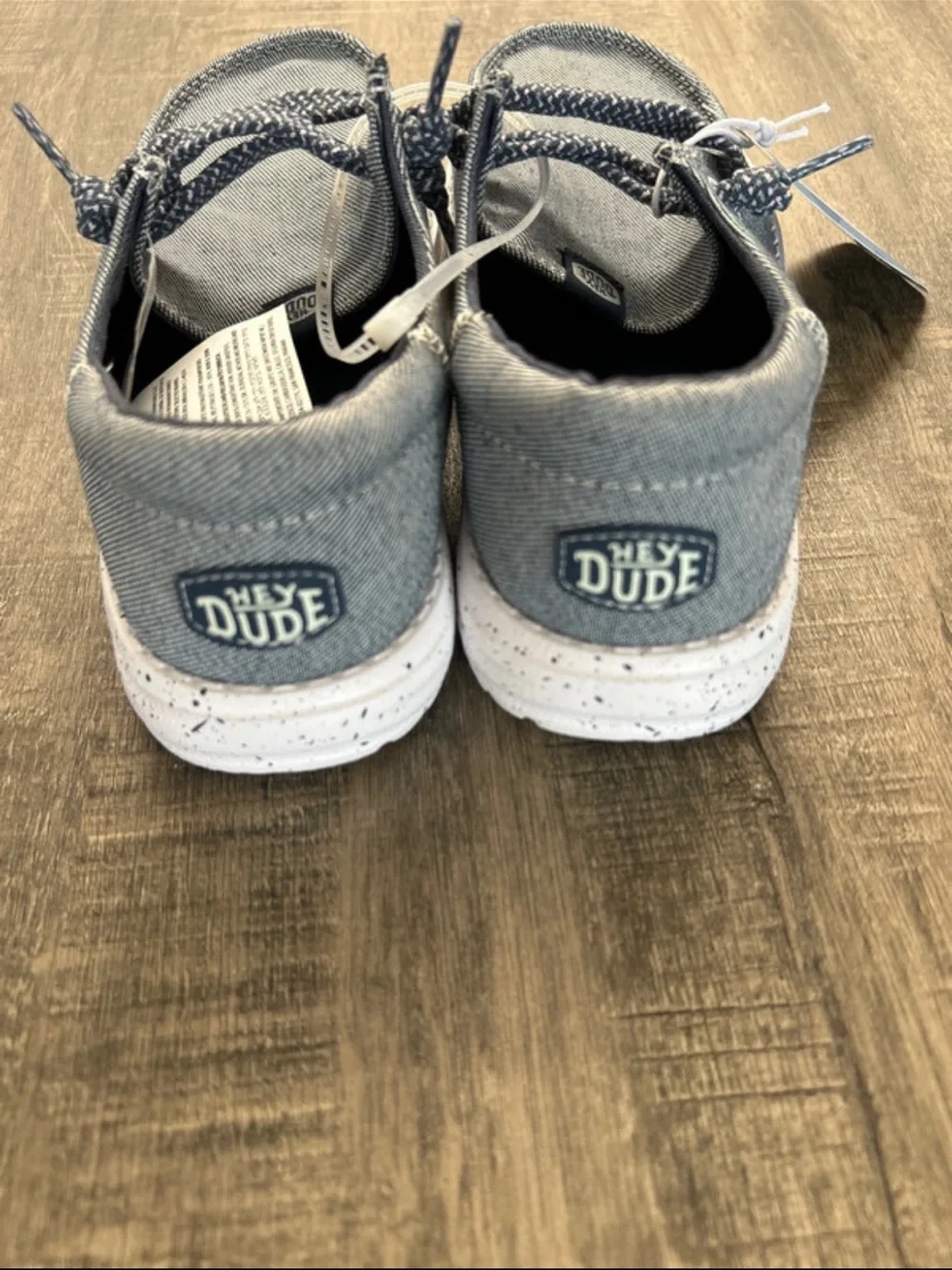 Hey Dude Kids Denim Blue Canvas Lace-Up Sneakers